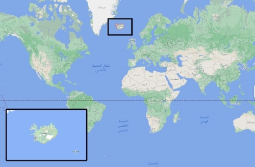 اين تقع أيسلندا على الخريطة