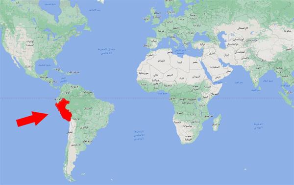 موقع البيرو على الخريطة